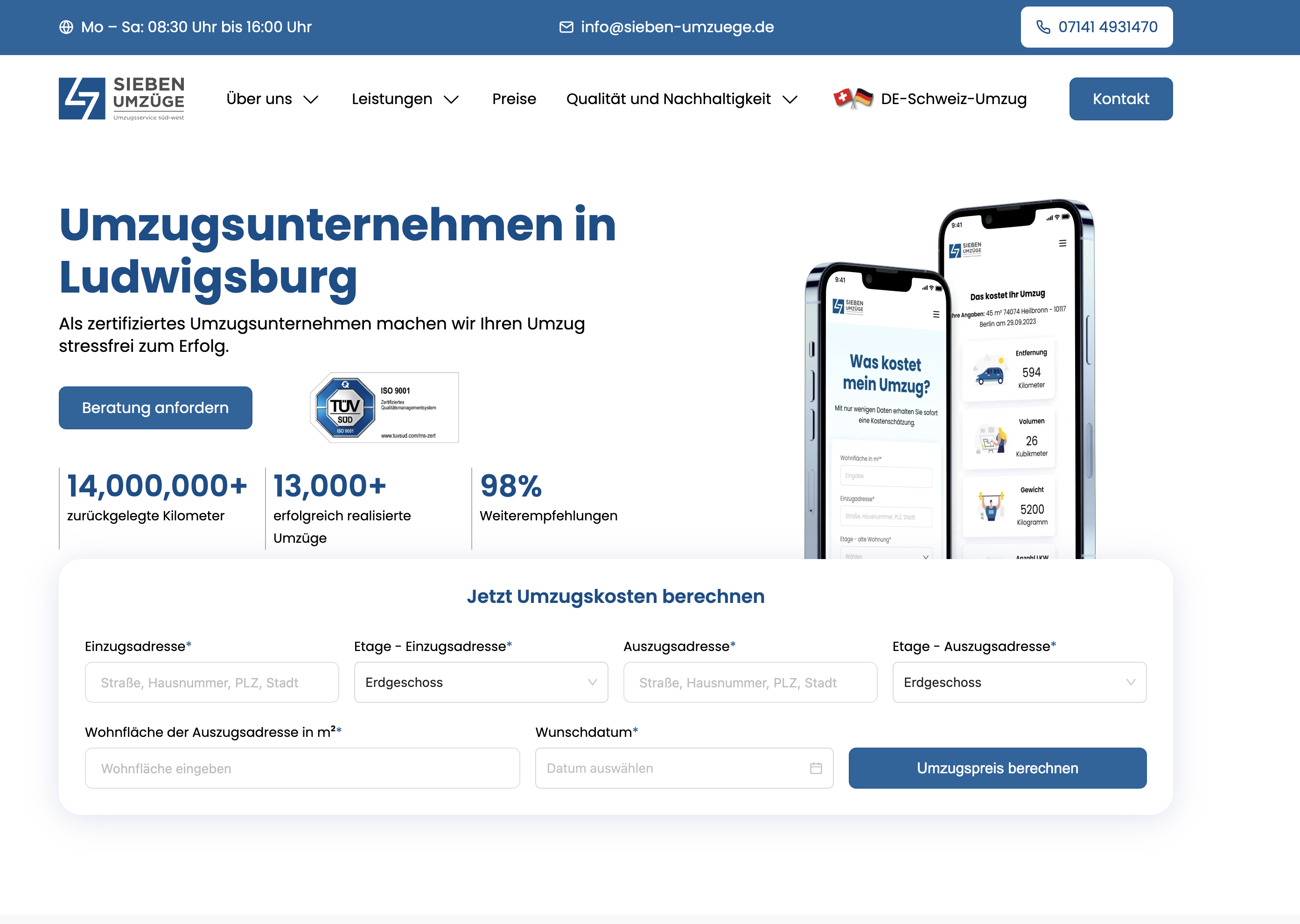Umzugsunternehmen Website